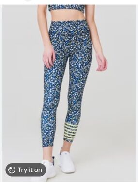 Addison Bay The Everyday Legging 2.0 Courtside Floral high rise Navy blue Sz M